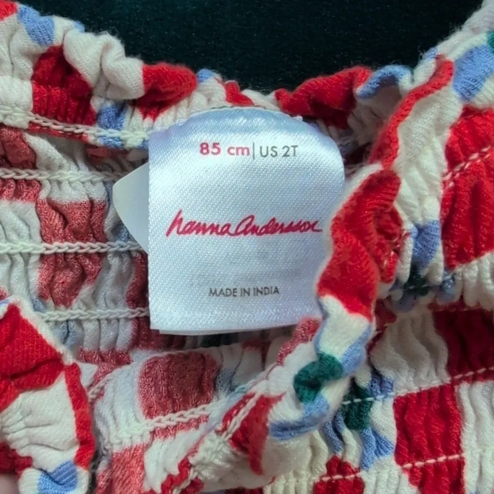 Hanna Andersson 2T Checkerboard Square Neck Woven Dress